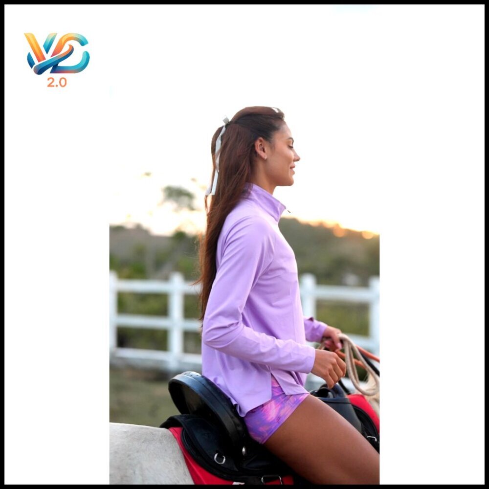 Long Sleeve Workout Top Half Zip Quick Dry Athletic Running Hiking Golf - Picture 7 of 7